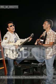 Italy, Rome Jun 02 2006..Portrait of the Italians guitarists and singers Edoardo Bennato and Alex Britti..Ph Riccardo Musacchio & Flavio Ianniello / GraziaNeri..  ©Riccardo Musacchio & Flavio Ianniello/Rosebud2