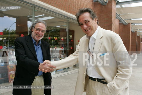 Italy, Rome 07 Jun 2006 Auditorium Parco della Musica.Portraits of the Argentina-born composer Luis Bacalov and the Italian conductor and composer Marcello Panni plays the musical soccer derby Musica nel pallone.  ©Riccardo Musacchio & Flavio Ianniello/Rosebud2