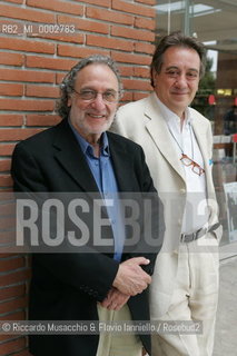 Italy, Rome 07 Jun 2006 Auditorium Parco della Musica.Portraits of the Argentina-born composer Luis Bacalov and the Italian conductor and composer Marcello Panni plays the musical soccer derby Musica nel pallone.  ©Riccardo Musacchio & Flavio Ianniello/Rosebud2