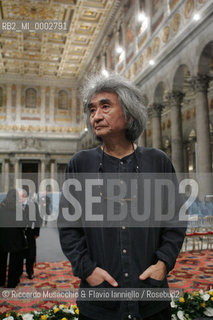 Roma, Basilica di San Paolo fuori le Mura 26 11 2005.IV Festival Internazionale di Musica e Arte Sacra.Wiener Philharmoniker.Wiener Singverein.Direttore Seiji Ozawa in prova.Ph Riccardo Musacchio & Flavio Ianniello  ©Riccardo Musacchio & Flavio Ianniello/Rosebud2