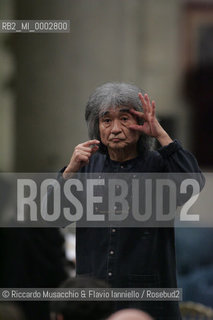 Roma, Basilica di San Paolo fuori le Mura 26 11 2005.IV Festival Internazionale di Musica e Arte Sacra.Wiener Philharmoniker.Wiener Singverein.Direttore Seiji Ozawa in prova.Ph Riccardo Musacchio & Flavio Ianniello  ©Riccardo Musacchio & Flavio Ianniello/Rosebud2