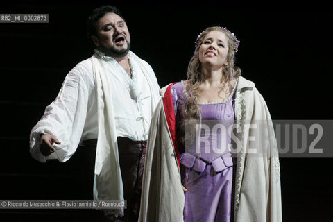 Feb 08 2006  Opera Theatre of Rome.RIGOLETTO.Music of Giuseppe Verdi.Rome Opera Orchestra and choir .Conductor: Bruno Campanella .Director: Giovanni Agostinucci .In The picture: Olga Makarina (Gilda) e Ramon Vargas.  ©Riccardo Musacchio & Flavio Ianniello/Rosebud2