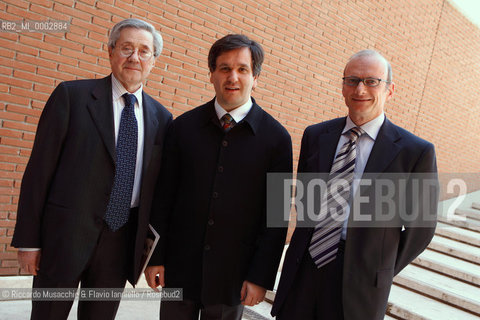 1908 -  2008 Santa Cecilia National Accademy Orchestra 100th anniversary. in the picture from left: Bruno Cagli president of accademy, Antonio Pappano music director and chief conductor and Robetro Grossi santa cecilia general manager.   ©Riccardo Musacchio & Flavio Ianniello/Rosebud2