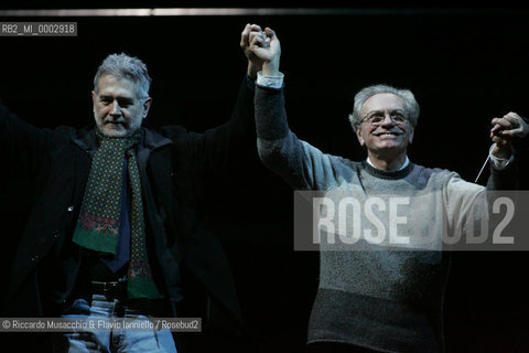 Feb 08 2006  Opera Theatre of Rome.RIGOLETTO.Music of Giuseppe Verdi.Rome Opera Orchestra and choir .Conductor: Bruno Campanella .Director: Giovanni Agostinucci .In the picture: Giovanni Agostinucci  e Bruno Campanella.  ©Riccardo Musacchio & Flavio Ianniello/Rosebud2