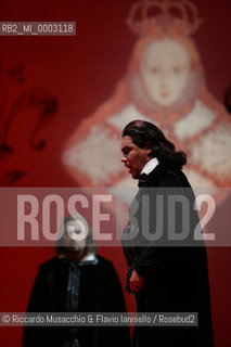 Mar 21 2005 , Opera Theatre of Rome.MARIA STUARDA composed by Gaetano Donizetti.director and costume designer: Francesco Esposito.conductor: Riccardo Frizza.Scene: Italo Grassi.In the picture: Roberto: Dario Schmunck, Cecil: Dario Solari.  ©Riccardo Musacchio & Flavio Ianniello/Rosebud2