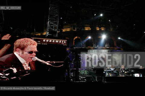 Italy Rome Colosseo 03 09 2005.Telecomcerto: Elton John in concert.  ©Riccardo Musacchio & Flavio Ianniello/Rosebud2