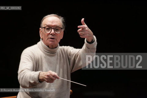 Feb 24 2006 Rome, Auditorium.National Santa Cecilia Orchestra and Choir.Conductor Ennio Morricone.  ©Riccardo Musacchio & Flavio Ianniello/Rosebud2