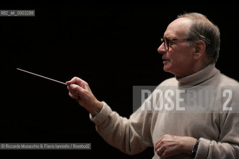 Feb 24 2006 Rome, Auditorium.National Santa Cecilia Orchestra and Choir.Conductor Ennio Morricone.  ©Riccardo Musacchio & Flavio Ianniello/Rosebud2