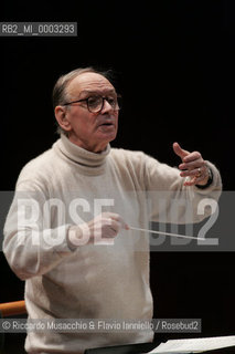 Feb 24 2006 Rome, Auditorium.National Santa Cecilia Orchestra and Choir.Conductor Ennio Morricone.  ©Riccardo Musacchio & Flavio Ianniello/Rosebud2