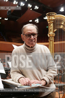 Feb 24 2006 Rome, Auditorium.National Santa Cecilia Orchestra and Choir.Conductor Ennio Morricone.In the picture: portrait of Ennio Morricone .  ©Riccardo Musacchio & Flavio Ianniello/Rosebud2