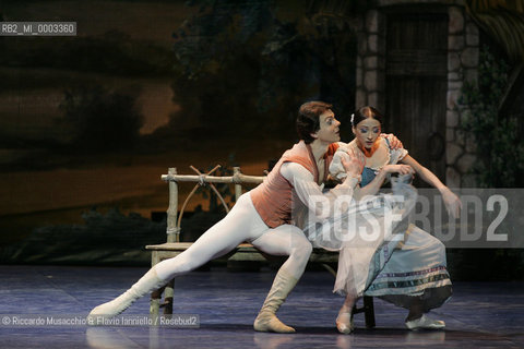 Feb 28 2006, Rome Opera Theatre .GISELLE, a ballet from music of Adolphe-Charles Adam .Orchestra and ballet company of Opera Theatre.conductor: David Coleman.Coreografphie of Carla Fracci, by Jean Coralli, Jules Perrot, Marius Petipa, Anton Dolin .Scene and Costumes: Anna Anni.Dancers:.Giselle: Svetlana Lunkina.The Prince Albrecht: Yuri Vyskubenko.  ©Riccardo Musacchio & Flavio Ianniello/Rosebud2