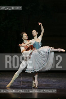 Feb 28 2006, Rome Opera Theatre .GISELLE, a ballet from music of Adolphe-Charles Adam .Orchestra and ballet company of Opera Theatre.conductor: David Coleman.Coreografphie of Carla Fracci, by Jean Coralli, Jules Perrot, Marius Petipa, Anton Dolin .Scene and Costumes: Anna Anni.Dancers:.Giselle: Svetlana Lunkina.The Prince Albrecht: Yuri Vyskubenko.  ©Riccardo Musacchio & Flavio Ianniello/Rosebud2