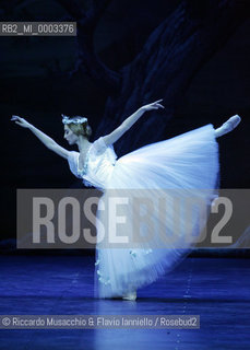 Feb 28 2006, Rome Opera Theatre .GISELLE, a ballet from music of Adolphe-Charles Adam .Orchestra and ballet company of Opera Theatre.conductor: David Coleman.Coreografphie of Carla Fracci, by Jean Coralli, Jules Perrot, Marius Petipa, Anton Dolin .Scene and Costumes: Anna Anni.Dancers:.Giselle: Svetlana Lunkina.The Prince Albrecht: Yuri Vyskubenko.In the picture: the dancer Gaia Straccamore.  ©Riccardo Musacchio & Flavio Ianniello/Rosebud2