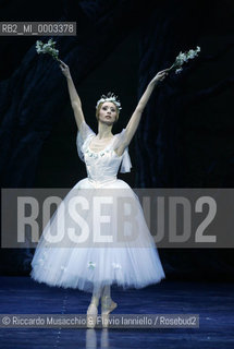 Feb 28 2006, Rome Opera Theatre .GISELLE, a ballet from music of Adolphe-Charles Adam .Orchestra and ballet company of Opera Theatre.conductor: David Coleman.Coreografphie of Carla Fracci, by Jean Coralli, Jules Perrot, Marius Petipa, Anton Dolin .Scene and Costumes: Anna Anni.Dancers:.Giselle: Svetlana Lunkina.The Prince Albrecht: Yuri Vyskubenko.In the picture: the dancer Gaia Straccamore.  ©Riccardo Musacchio & Flavio Ianniello/Rosebud2