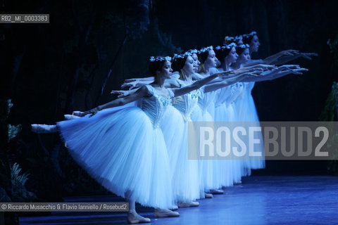 Feb 28 2006, Rome Opera Theatre .GISELLE, a ballet from music of Adolphe-Charles Adam .Orchestra and ballet company of Opera Theatre.conductor: David Coleman.Coreografphie of Carla Fracci, by Jean Coralli, Jules Perrot, Marius Petipa, Anton Dolin .Scene and Costumes: Anna Anni.Dancers:.Giselle: Svetlana Lunkina.The Prince Albrecht: Yuri Vyskubenko.  ©Riccardo Musacchio & Flavio Ianniello/Rosebud2