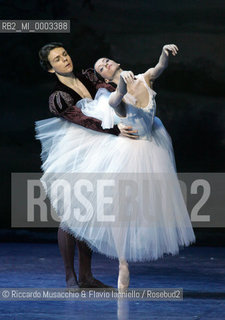 Feb 28 2006, Rome Opera Theatre .GISELLE, a ballet from music of Adolphe-Charles Adam .Orchestra and ballet company of Opera Theatre.conductor: David Coleman.Coreografphie of Carla Fracci, by Jean Coralli, Jules Perrot, Marius Petipa, Anton Dolin .Scene and Costumes: Anna Anni.Dancers:.Giselle: Svetlana Lunkina.The Prince Albrecht: Yuri Vyskubenko.  ©Riccardo Musacchio & Flavio Ianniello/Rosebud2