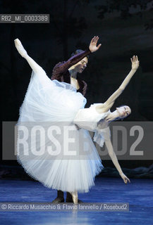 Feb 28 2006, Rome Opera Theatre .GISELLE, a ballet from music of Adolphe-Charles Adam .Orchestra and ballet company of Opera Theatre.conductor: David Coleman.Coreografphie of Carla Fracci, by Jean Coralli, Jules Perrot, Marius Petipa, Anton Dolin .Scene and Costumes: Anna Anni.Dancers:.Giselle: Svetlana Lunkina.The Prince Albrecht: Yuri Vyskubenko.  ©Riccardo Musacchio & Flavio Ianniello/Rosebud2