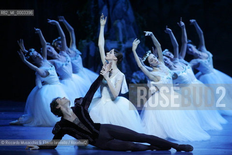 Feb 28 2006, Rome Opera Theatre .GISELLE, a ballet from music of Adolphe-Charles Adam .Orchestra and ballet company of Opera Theatre.conductor: David Coleman.Coreografphie of Carla Fracci, by Jean Coralli, Jules Perrot, Marius Petipa, Anton Dolin .Scene and Costumes: Anna Anni.Dancers:.Giselle: Svetlana Lunkina.The Prince Albrecht: Yuri Vyskubenko.  ©Riccardo Musacchio & Flavio Ianniello/Rosebud2