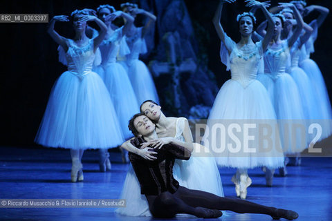 Feb 28 2006, Rome Opera Theatre .GISELLE, a ballet from music of Adolphe-Charles Adam .Orchestra and ballet company of Opera Theatre.conductor: David Coleman.Coreografphie of Carla Fracci, by Jean Coralli, Jules Perrot, Marius Petipa, Anton Dolin .Scene and Costumes: Anna Anni.Dancers:.Giselle: Svetlana Lunkina.The Prince Albrecht: Yuri Vyskubenko.  ©Riccardo Musacchio & Flavio Ianniello/Rosebud2