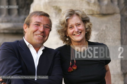 Rome, Sep 06 2006 Tempio di Adriano.portrait of Pietro Maccarinelli( director) and Gabriella Pescucci (artistic director) for the event Il cincema va di moda a retrospective of deress and costumes of the cinema during the international festival of movie in Rome.  ©Riccardo Musacchio & Flavio Ianniello/Rosebud2