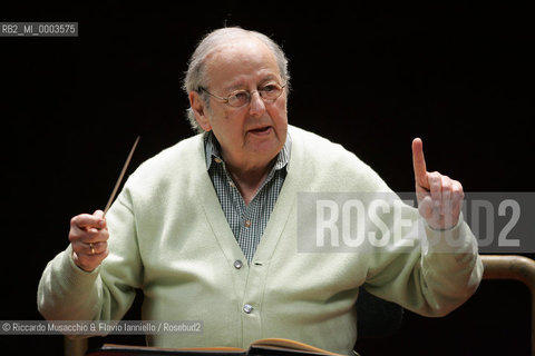 Roma, Auditorium Parco della Musica 04 04 2008.Stagione di Musica Sinfonica..Orchestra dellAccademia di Santa Cecilia.Andre Previn direttore in prova.  ©Riccardo Musacchio & Flavio Ianniello/Rosebud2