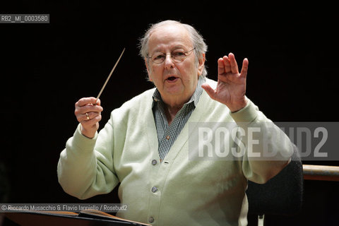 Roma, Auditorium Parco della Musica 04 04 2008.Stagione di Musica Sinfonica..Orchestra dellAccademia di Santa Cecilia.Andre Previn direttore in prova.  ©Riccardo Musacchio & Flavio Ianniello/Rosebud2