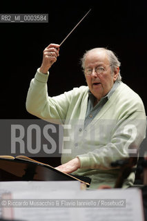 Roma, Auditorium Parco della Musica 04 04 2008.Stagione di Musica Sinfonica..Orchestra dellAccademia di Santa Cecilia.Andre Previn direttore in prova.  ©Riccardo Musacchio & Flavio Ianniello/Rosebud2