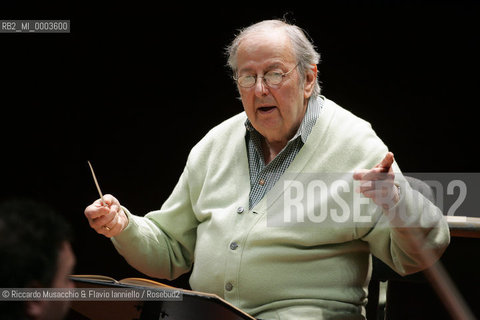 Roma, Auditorium Parco della Musica 04 04 2008.Stagione di Musica Sinfonica..Orchestra dellAccademia di Santa Cecilia.Andre Previn direttore in prova.  ©Riccardo Musacchio & Flavio Ianniello/Rosebud2