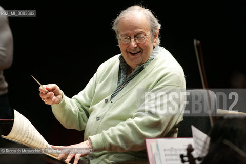 Roma, Auditorium Parco della Musica 04 04 2008.Stagione di Musica Sinfonica..Orchestra dellAccademia di Santa Cecilia.Andre Previn direttore in prova.  ©Riccardo Musacchio & Flavio Ianniello/Rosebud2