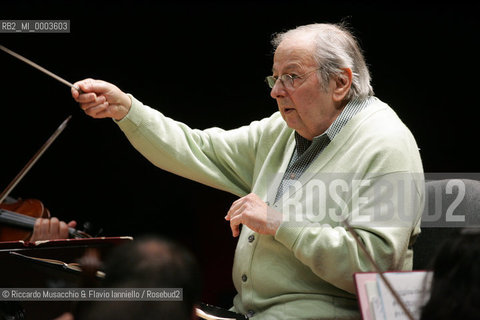 Roma, Auditorium Parco della Musica 04 04 2008.Stagione di Musica Sinfonica..Orchestra dellAccademia di Santa Cecilia.Andre Previn direttore in prova.  ©Riccardo Musacchio & Flavio Ianniello/Rosebud2