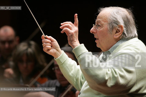 Roma, Auditorium Parco della Musica 04 04 2008.Stagione di Musica Sinfonica..Orchestra dellAccademia di Santa Cecilia.Andre Previn direttore in prova.  ©Riccardo Musacchio & Flavio Ianniello/Rosebud2