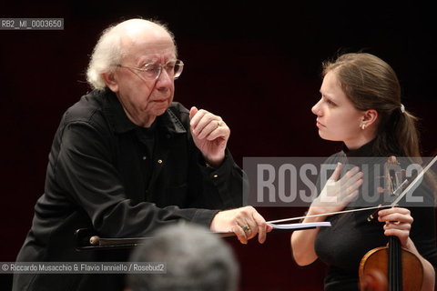 Rome, Auditorium Jan 30 2009.Santa Cecilia Orchestra.Gennadij Rozhdestvensky conductor.Julia Fischer violin..  ©Riccardo Musacchio & Flavio Ianniello/Rosebud2