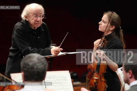 Rome, Auditorium Jan 30 2009.Santa Cecilia Orchestra.Gennadij Rozhdestvensky conductor.Julia Fischer violin..  ©Riccardo Musacchio & Flavio Ianniello/Rosebud2