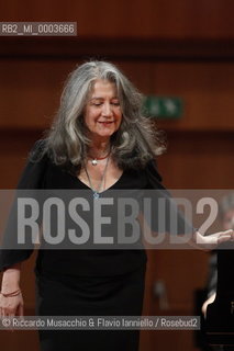 Rome, Feb 07 2009 Auditorium Music Park.Santa Cecilia Orchestra, Antonio Pappano conductor.Martha Argerich piano..  ©Riccardo Musacchio & Flavio Ianniello/Rosebud2