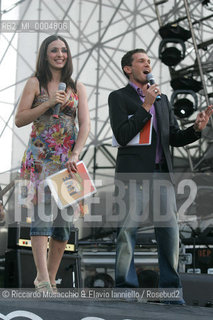 Italy, Rome Jul 02 2005 St.Giovanni square.Cornetto Free Music Festival,.conduct the show Ambra Angiolini and VJ Alvin..  ©Riccardo Musacchio & Flavio Ianniello/Rosebud2