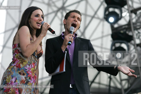 Italy, Rome Jul 02 2005 St.Giovanni square.Cornetto Free Music Festival,.conduct the show Ambra Angiolini and VJ Alvin..  ©Riccardo Musacchio & Flavio Ianniello/Rosebud2