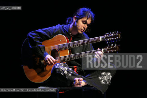 Roma, Auditorium Parco della Musica 18 03 2008.Tra Musica e Poesia.Maddalena Crippa voce recitante.Paolo Schianchi chitarra.testi di Pasolini, Morante..  ©Riccardo Musacchio & Flavio Ianniello/Rosebud2