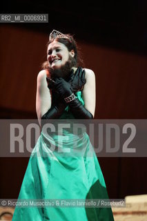 Rome, Auditorium Parco della Musica 16 02 2006.The Rakes Progress an Igor Stravinskij opera.Orchestra and Choir of the Accademia Nazionale di Santa Cecilia, conductor Daniele Gatti, director Lorenzo Mariani, scene and costums Maurizio Balo.in the picture: the mezzosoprano Sara Fulgoni (Baba the Turk).  ©Riccardo Musacchio & Flavio Ianniello/Rosebud2