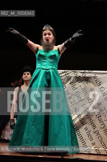 Rome, Auditorium Parco della Musica 16 02 2006.The Rakes Progress an Igor Stravinskij opera.Orchestra and Choir of the Accademia Nazionale di Santa Cecilia, conductor Daniele Gatti, director Lorenzo Mariani, scene and costums Maurizio Balo.in the picture: the mezzosoprano Sara Fulgoni (Baba the Turk).  ©Riccardo Musacchio & Flavio Ianniello/Rosebud2
