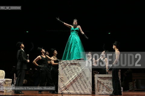 Rome, Auditorium Parco della Musica 16 02 2006.The Rakes Progress an Igor Stravinskij opera.Orchestra and Choir of the Accademia Nazionale di Santa Cecilia, conductor Daniele Gatti, director Lorenzo Mariani, scene and costums Maurizio Balo.in the picture: the mezzosoprano Sara Fulgoni (Baba the Turk).  ©Riccardo Musacchio & Flavio Ianniello/Rosebud2