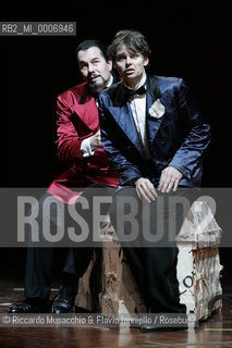 Rome, Auditorium Parco della Musica 16 02 2006.The Rakes Progress an Igor Stravinskij opera.Orchestra and Choir of the Accademia Nazionale di Santa Cecilia, conductor Daniele Gatti, director Lorenzo Mariani, scene and costums Maurizio Balo.in the picture: the tenore Rainer Trost (Tom Rakewell) and the baritono James Morrison (Nick Shadow).  ©Riccardo Musacchio & Flavio Ianniello/Rosebud2
