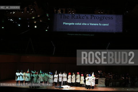 Rome, Auditorium Parco della Musica 16 02 2006.The Rakes Progress an Igor Stravinskij opera.Orchestra and Choir of the Accademia Nazionale di Santa Cecilia, conductor Daniele Gatti, director Lorenzo Mariani, scene and costums Maurizio Balo.  ©Riccardo Musacchio & Flavio Ianniello/Rosebud2