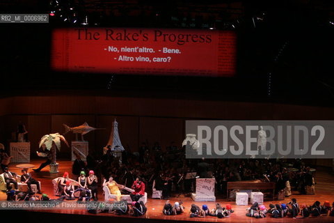 Rome, Auditorium Parco della Musica 16 02 2006.The Rakes Progress an Igor Stravinskij opera.Orchestra and Choir of the Accademia Nazionale di Santa Cecilia, conductor Daniele Gatti, director Lorenzo Mariani, scene and costums Maurizio Balo.  ©Riccardo Musacchio & Flavio Ianniello/Rosebud2
