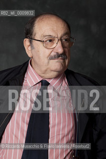 Portrait of Italian semiotician, philosopher and novelist Umberto Eco during Book Festival at Auditorium Parco della Musica, Apr 10 2011.   ©Riccardo Musacchio & Flavio Ianniello/Rosebud2