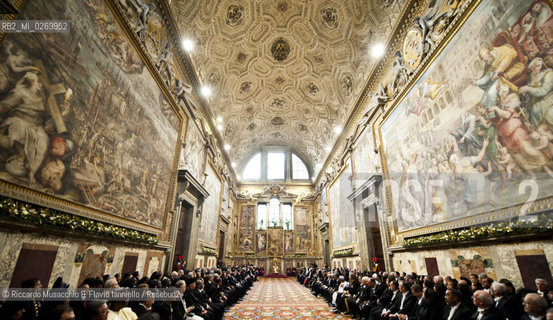 Città del Vaticano 07 01 2013 Udienza del Santo Padre Benedetto XVI al Corpo Diplomatico accreditato presso la Santa Sede per la presentazione degli auguri per il nuovo anno.. ©Riccardo Musacchio & Flavio Ianniello/Rosebud2