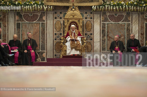 Città del Vaticano 07 01 2013 Udienza del Santo Padre Benedetto XVI al Corpo Diplomatico accreditato presso la Santa Sede per la presentazione degli auguri per il nuovo anno.. ©Riccardo Musacchio & Flavio Ianniello/Rosebud2