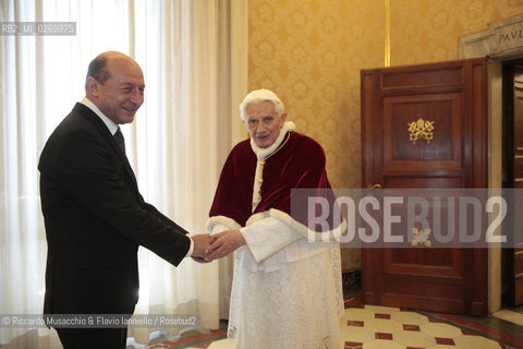 Citta del Vaticano, 15 feb 2013- Benedetto XVI questa mattina ha ricevuto il Presidente della Romania Traian Basescu. ©Riccardo Musacchio & Flavio Ianniello/Rosebud2