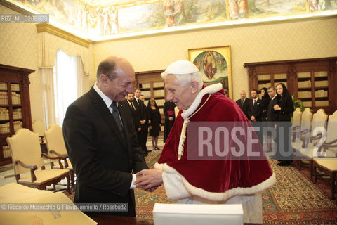 Citta del Vaticano, 15 feb 2013- Benedetto XVI questa mattina ha ricevuto il Presidente della Romania Traian Basescu. ©Riccardo Musacchio & Flavio Ianniello/Rosebud2