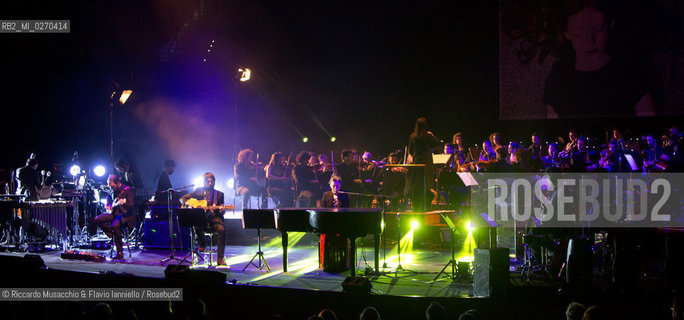 Rome Auditorium Music Park Feb 20 2013.Italian indie rock band Baustelle in concert Fantasma..Francesco Bianconi - lyrics, vocals, guitar, keyboard.Rachele Bastreghi - vocals, keyboard, percussion.Claudio Brasini - guitarEnsemble Simphony Orchestra.  ©Riccardo Musacchio & Flavio Ianniello/Rosebud2