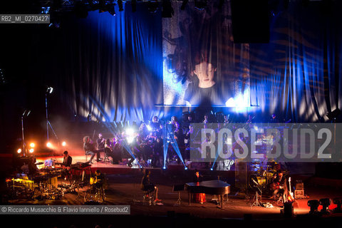 Rome Auditorium Music Park Feb 20 2013.Italian indie rock band Baustelle in concert Fantasma..Francesco Bianconi - lyrics, vocals, guitar, keyboard.Rachele Bastreghi - vocals, keyboard, percussion.Claudio Brasini - guitarEnsemble Simphony Orchestra.  ©Riccardo Musacchio & Flavio Ianniello/Rosebud2